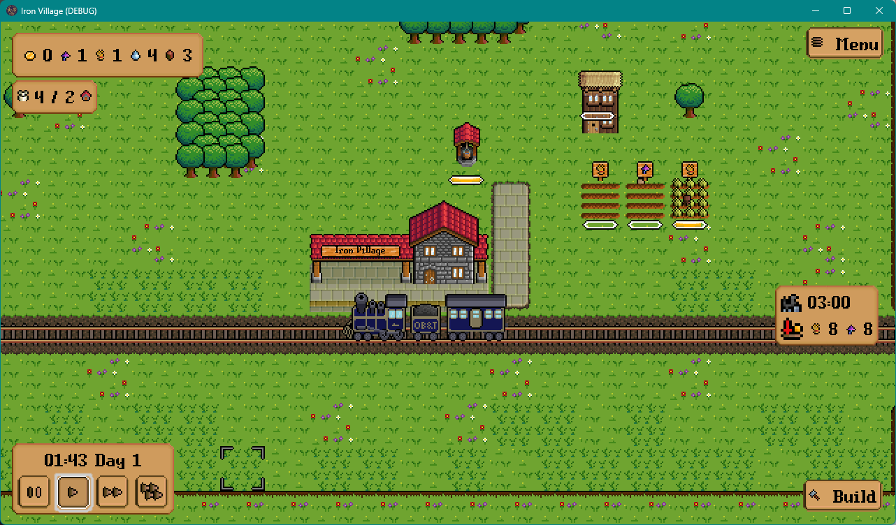 A screenshot of the first level passenger train in blue.